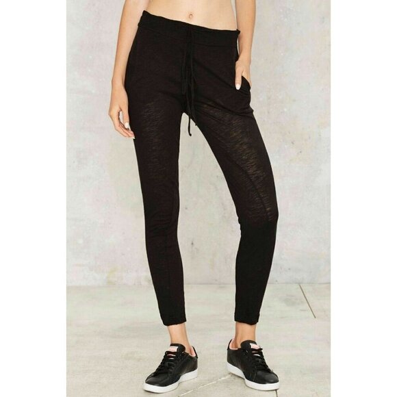 Pursue Fitness Pants - Pursue by Nasty Gal Women’s Black “Loving You Is Easy” Lounge Pants Drawstring S